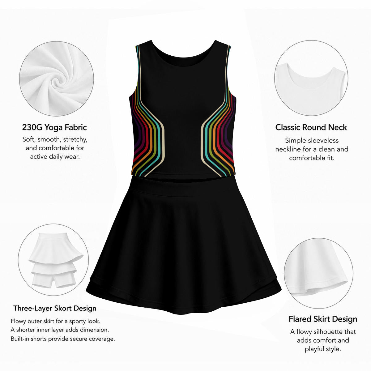 Hildy Triple-Layer Vest Skirt Set