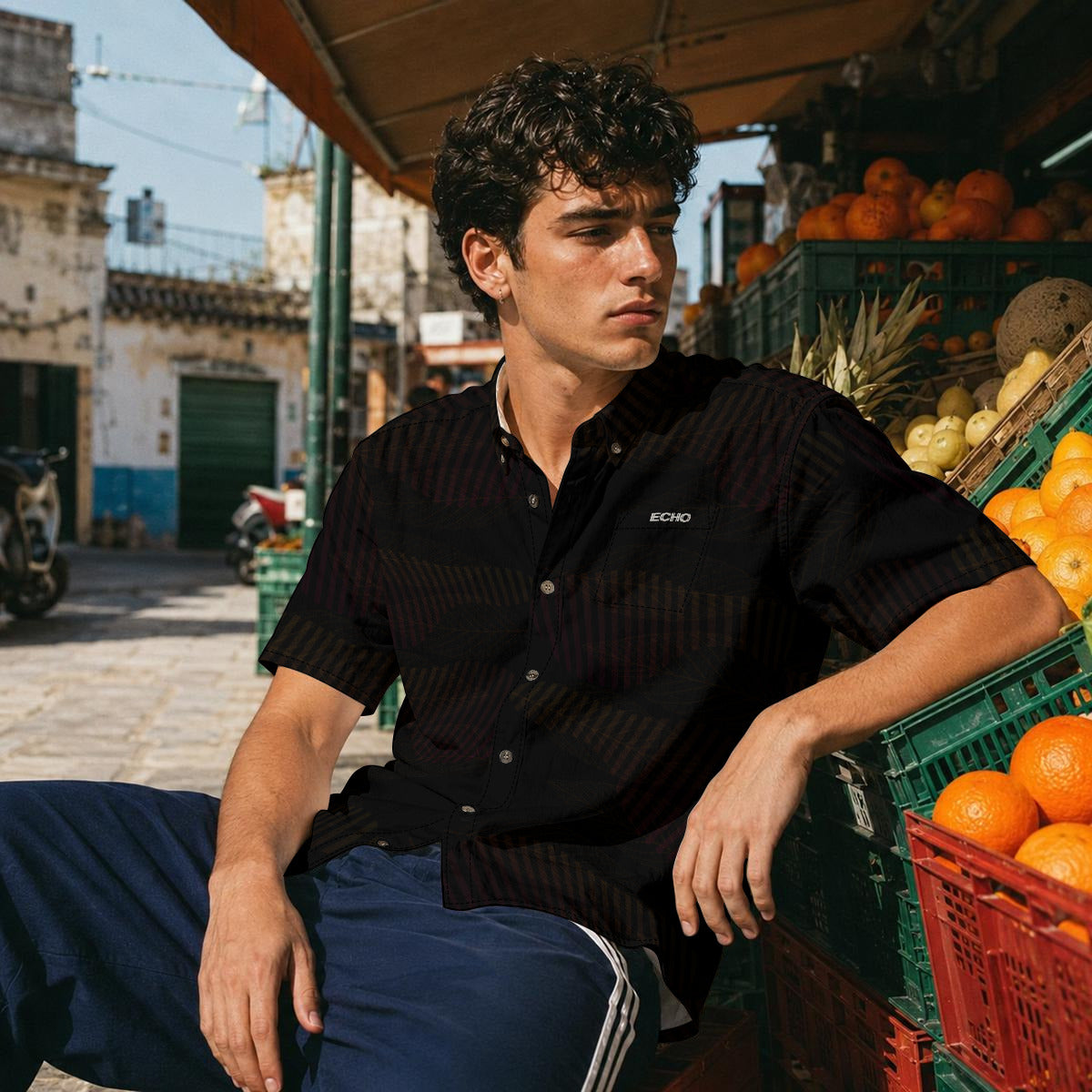 Forest Cotton Button Down Shirt