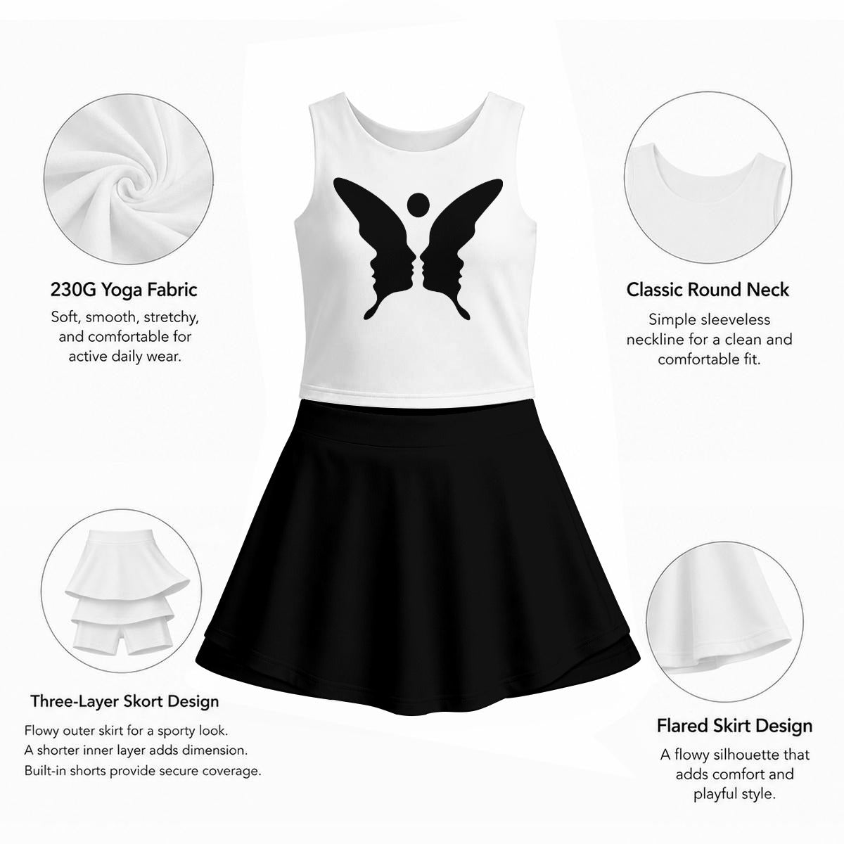 Inner Beauty Triple-Layer Vest Skirt Set